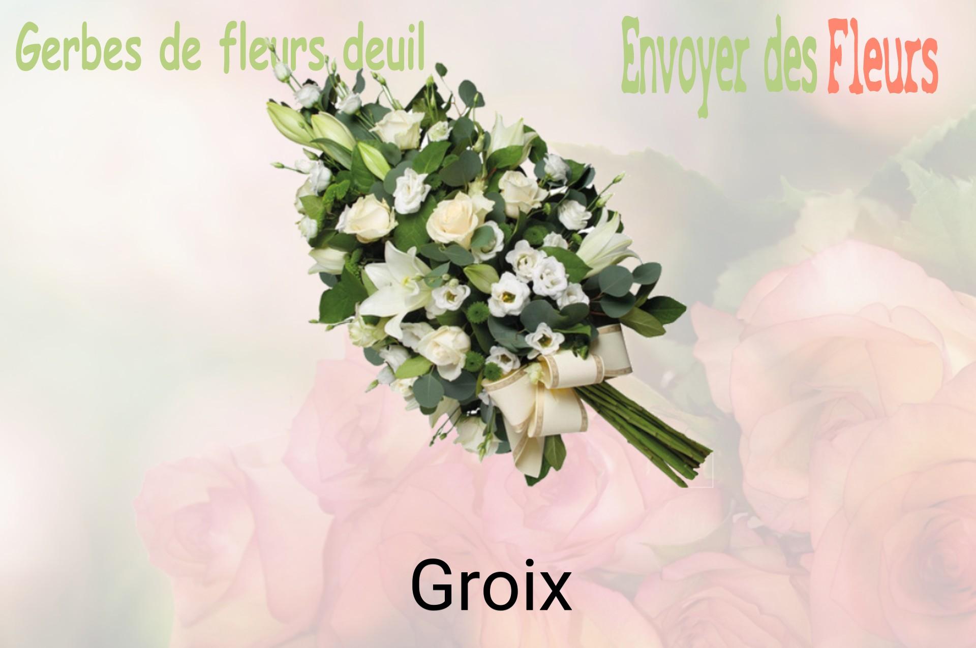 Gerbe de fleurs de deuil livrée à Groix